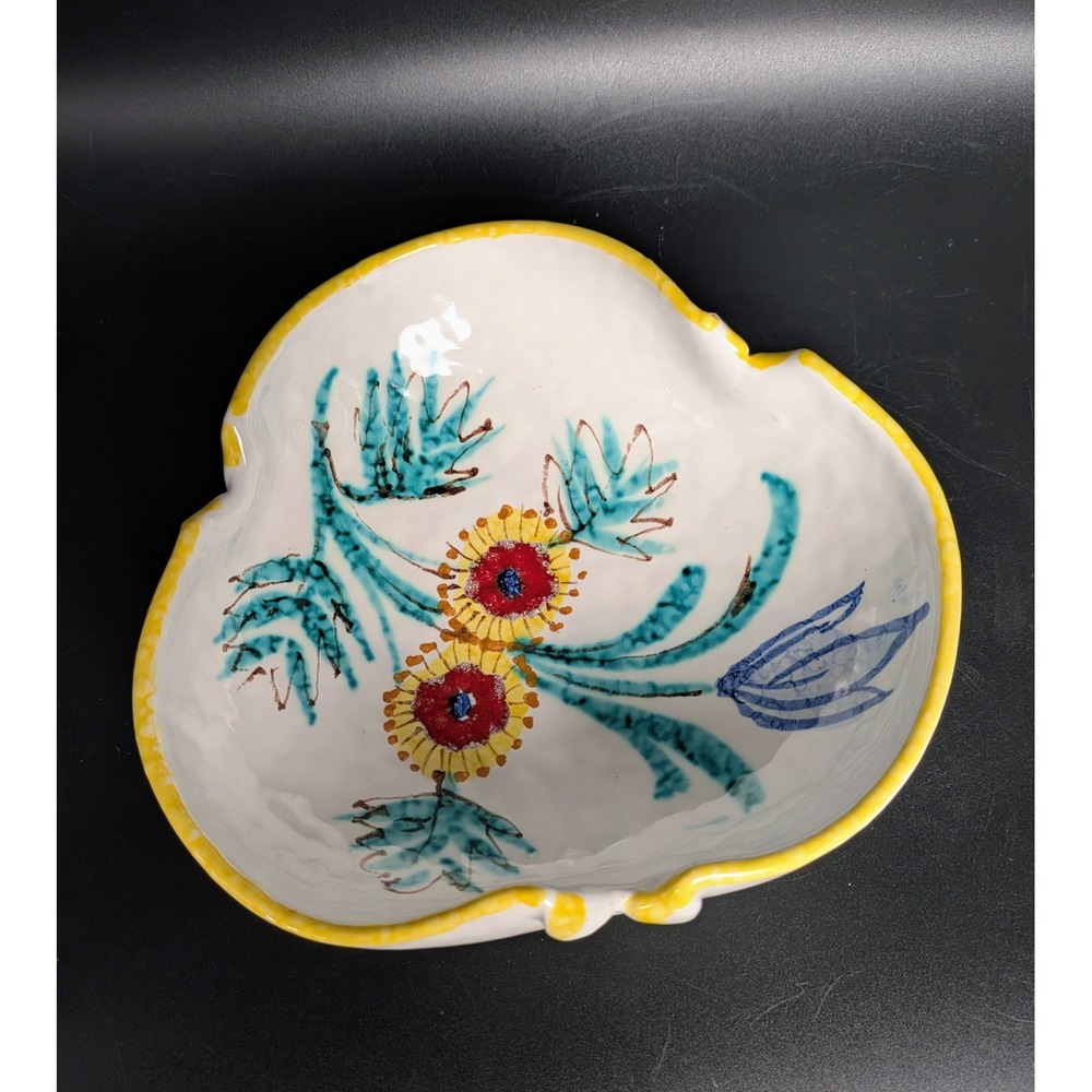 Vintage Mid Century Hand painted Italian Bowl Sunflowers